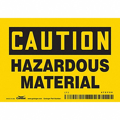 Chemical Sign 5 W 3-1/2 H 0.004 Thick