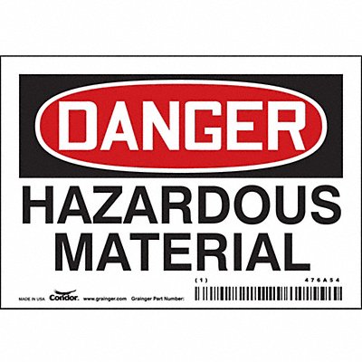Chemical Sign 5 W 3-1/2 H 0.004 Thick