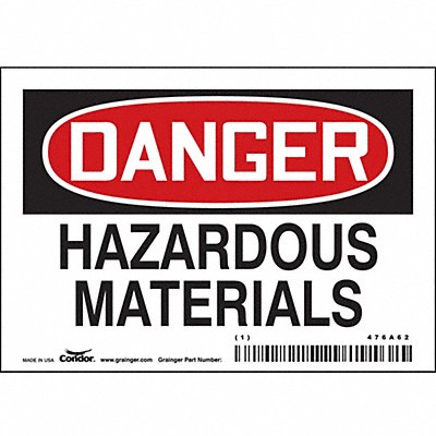 Chemical Sign 5 W 3-1/2 H 0.004 Thick