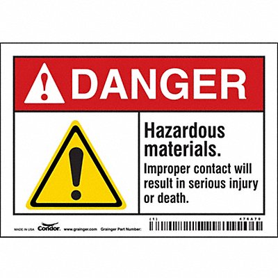 Chemical Sign 5 W 3-1/2 H 0.004 Thick