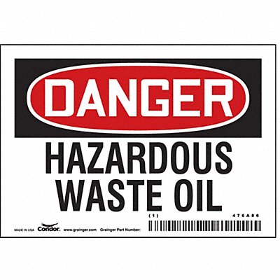 Chemical Sign 5 W 3-1/2 H 0.004 Thick
