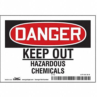Chemical Sign 5 W 3-1/2 H 0.004 Thick