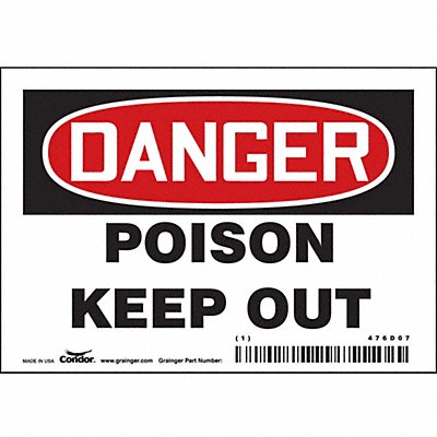 Chemical Sign 5 W 3-1/2 H 0.004 Thick