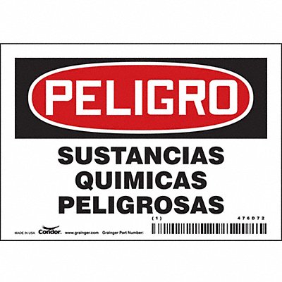 Chemical Sign 5 W 3-1/2 H 0.004 Thick