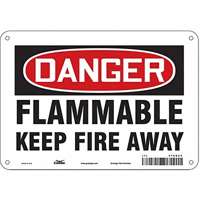 Danger Sign 10 Wx7 H 0.032 Thickness