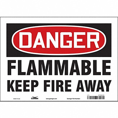 Danger Sign 14 Wx10 H 0.004 Thickness