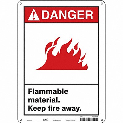 Danger Sign 10 Wx14 H 0.055 Thickness