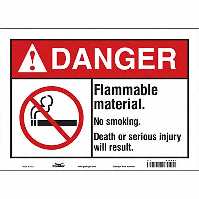 Danger Sign 14 Wx10 H 0.004 Thickness