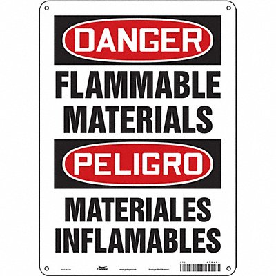 Danger Sign 10 Wx14 H 0.055 Thickness