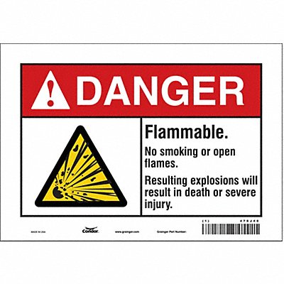 Danger Sign 10 Wx7 H 0.004 Thickness