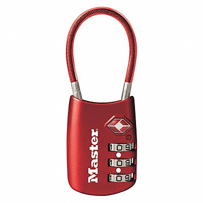 Combination Padlock 1 2/3 in Oval Red (4688DRED)