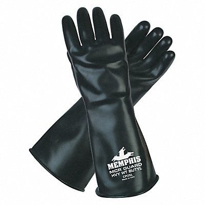 Chemical Gloves L 14 in L Blk Butyl PR