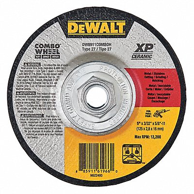 Abrasive Cut-Off/Grind Wheel Type 27 (DW8911ComboH)
