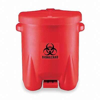 Biohazard Step On Waste Container Red