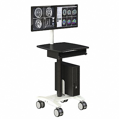 Dual Monitor Medical Cart Black 58 H