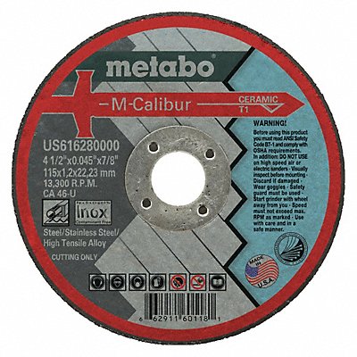 Cut-Off Wheel Ceramic 4-1/2 dia. Type 1