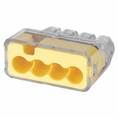 Push In Connector 4 Port Yellow PK5000