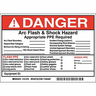 Arc Flash Protection Label PK5