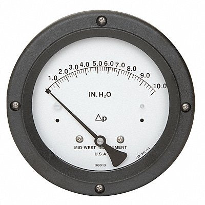 Pressure Gauge 0 to 10 In H2O