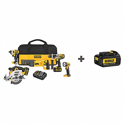 Cordless Combo Kit 20.0 V 5 Tools 3 Batt (DCK592L2  DCB200)