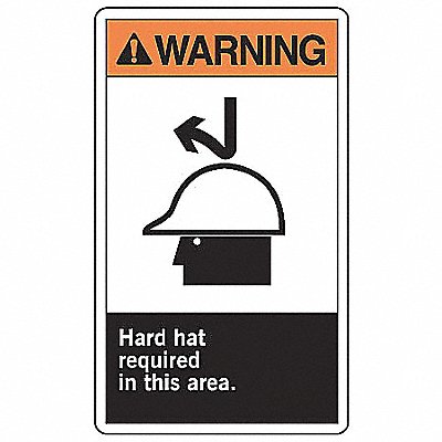 Hard Hat Label 5 in H 3-1/2 in W PK5