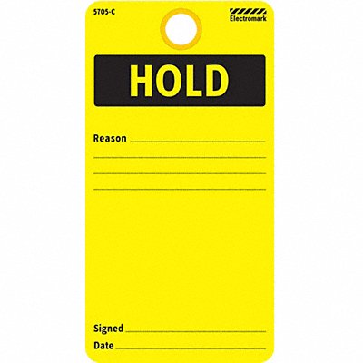 Inspection Tag 5-3/4 x 3 In Bk/Yel PK25