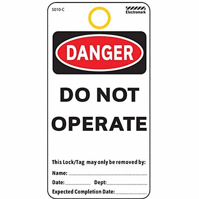 Danger Tag 5-3/4 x 3 In Cardstock PK25