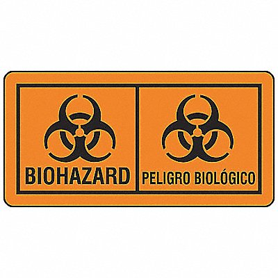 Biohazard Label 2 in H 4 in W PK100