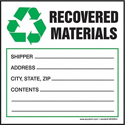 Hazardous Waste Label 6 in H PK250