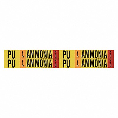 Ammonia Pipe Marker PU 1 to 2-1/2In PK4